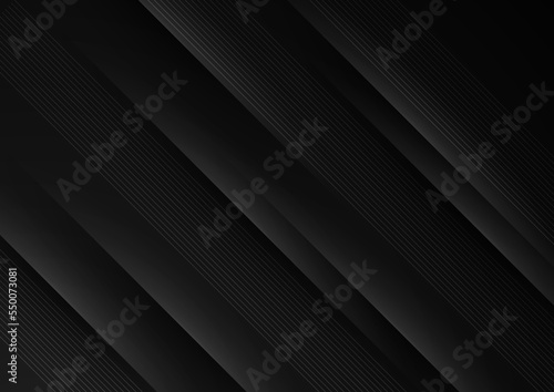 Abstract wave curve vector line in black background. Modern wavy line pattern (wave curves). Premium stripe texture for banner, business background. Shiny luxury vector template