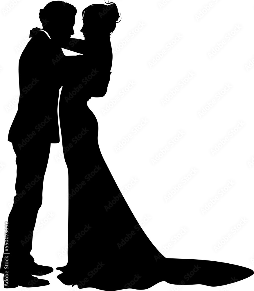 Bride And Groom Couple Wedding Dress Silhouettes Bride And Groom Couple Wedding Dress Silhouettes