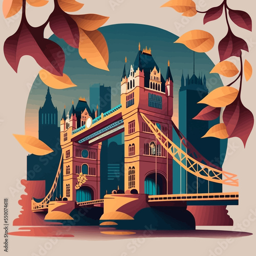 London, England Travel and tourism concept Flat stylish vector illustration
