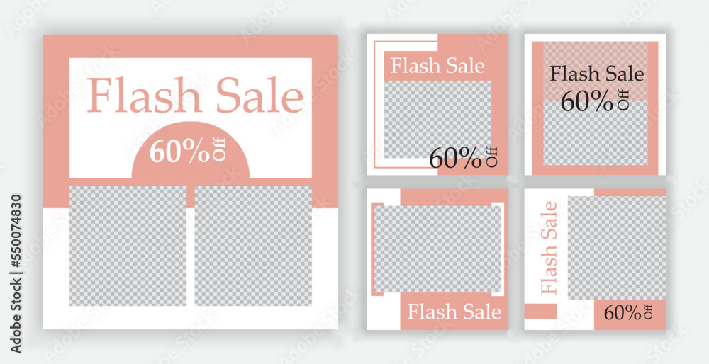 Naklejka premium Set of editable social media instagram carousel post