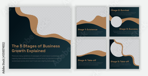 Set of editable social media instagram carousel post