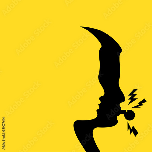 Illustration of a silhouette of a whistleblower, man not visible