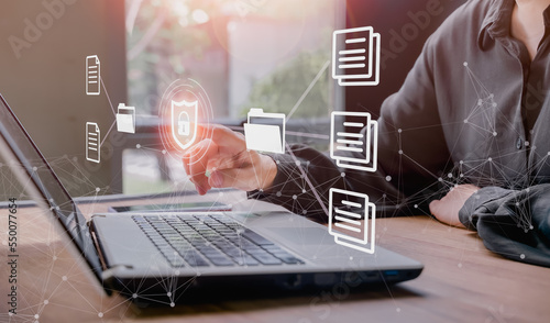 FTP(File Transfer Protocol) files receiver, computer backup copy. File sharing isometric. Exchange information data with internet cloud technology. Digital documents, online documentation database..