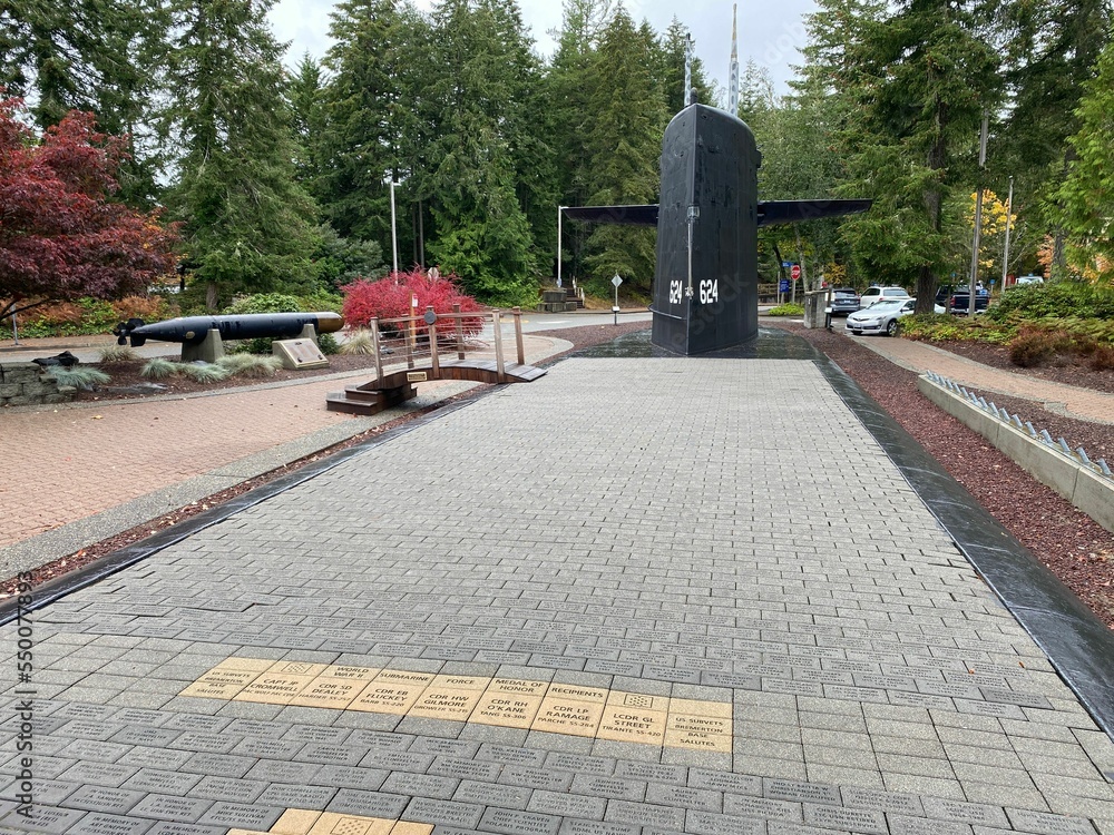 Submarine memorial on Kitsap Naval Submarine Base in Washington state
