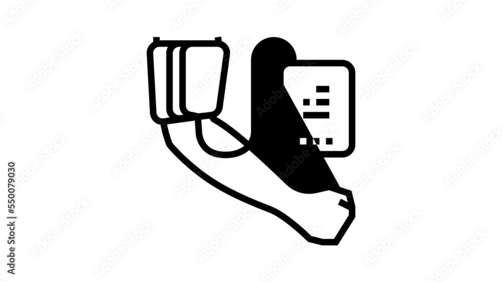 pressure measuring device line icon animation