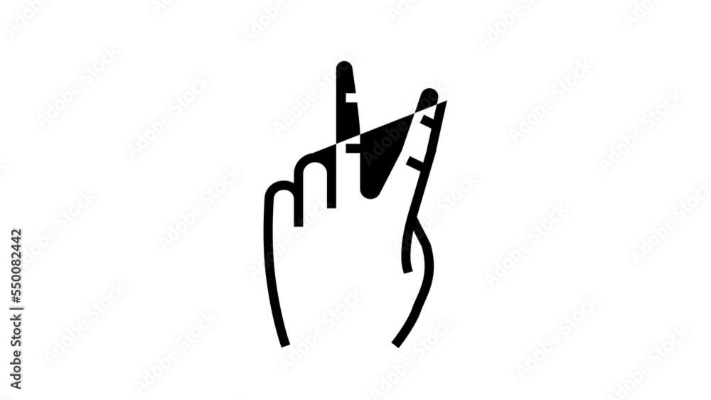victory hand gesture line icon animation victory hand gesture line icon animation