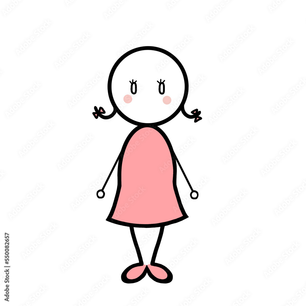 Fototapeta premium Illustration of a girl in pink clothes
