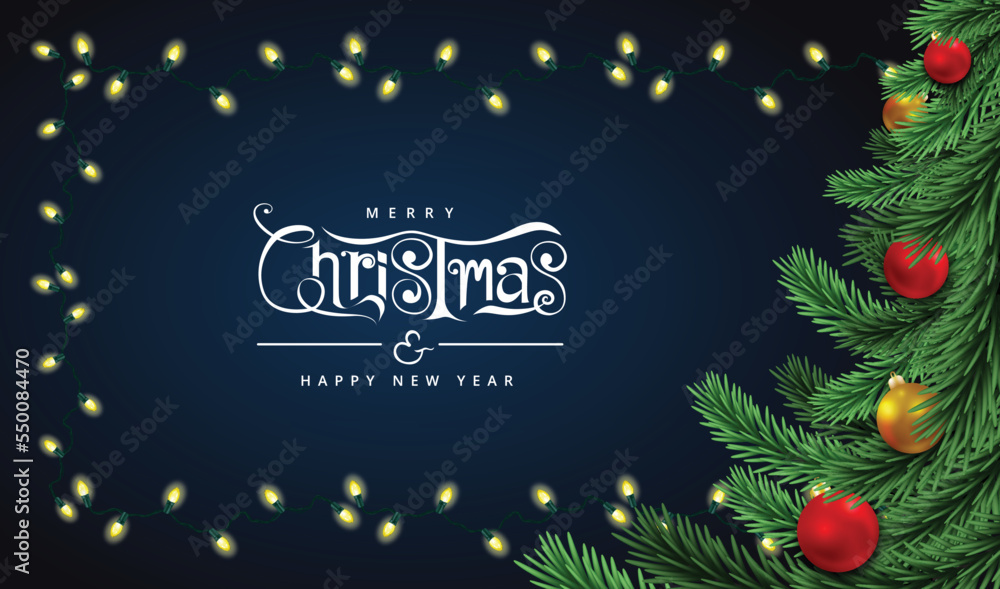 Happy New Year and Merry Christmas banner. Happy New Year and Merry Christmas banner.
