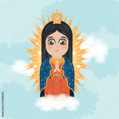 Isolated cute virgin mary character Vector illustration