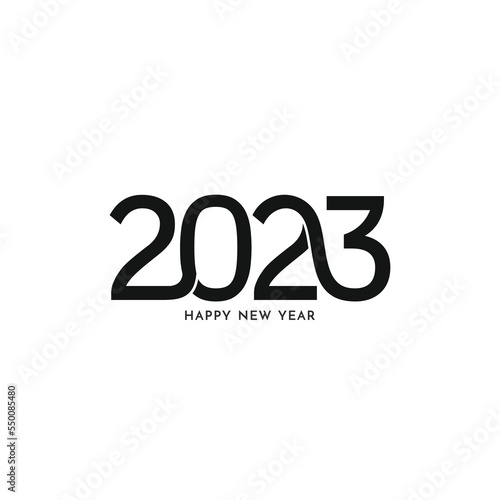 Happy New year 2023 text modern elegant design background