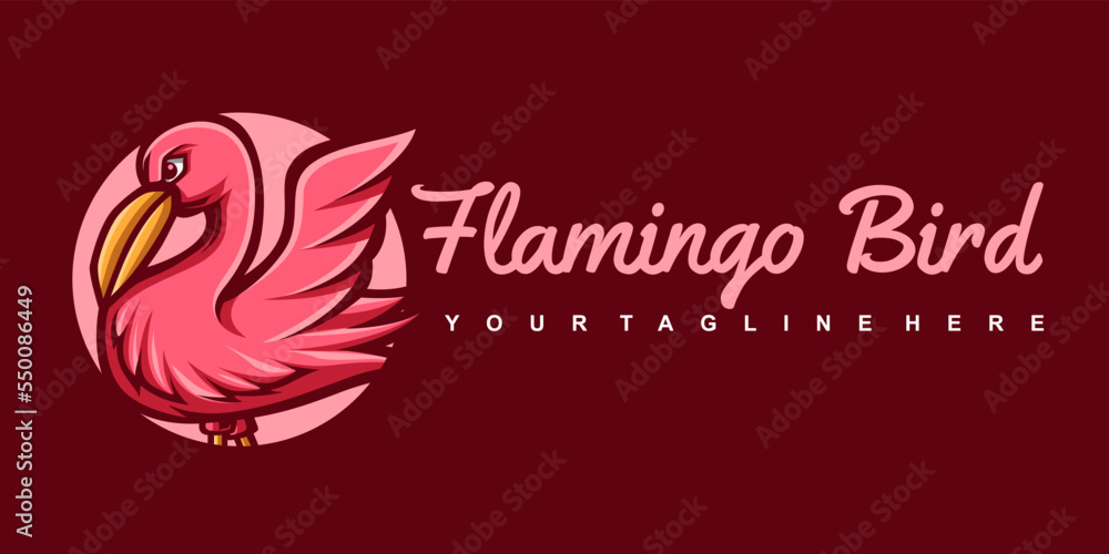 Flamingo logo design with landscape size. very good for business needs Flamingo logo design with landscape size. very good for business needs