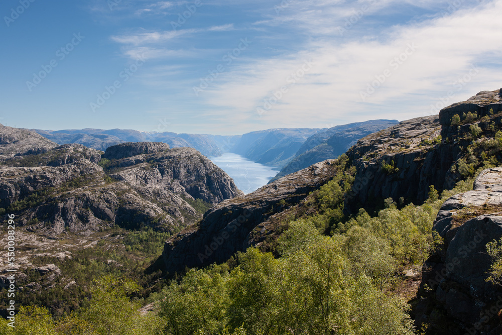 View at Lysefjord from Preikestolen Norway