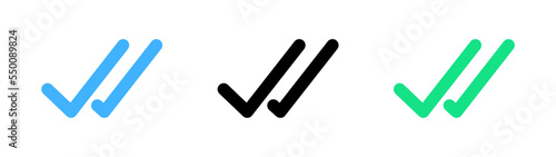 simple double tick, checklist icon vector
