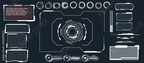 abstract technology futuristic concept hud interface hologram elements of digital data and circle	
