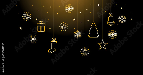 sfondo, addobbi di natale, luci, palle di natale, stelle