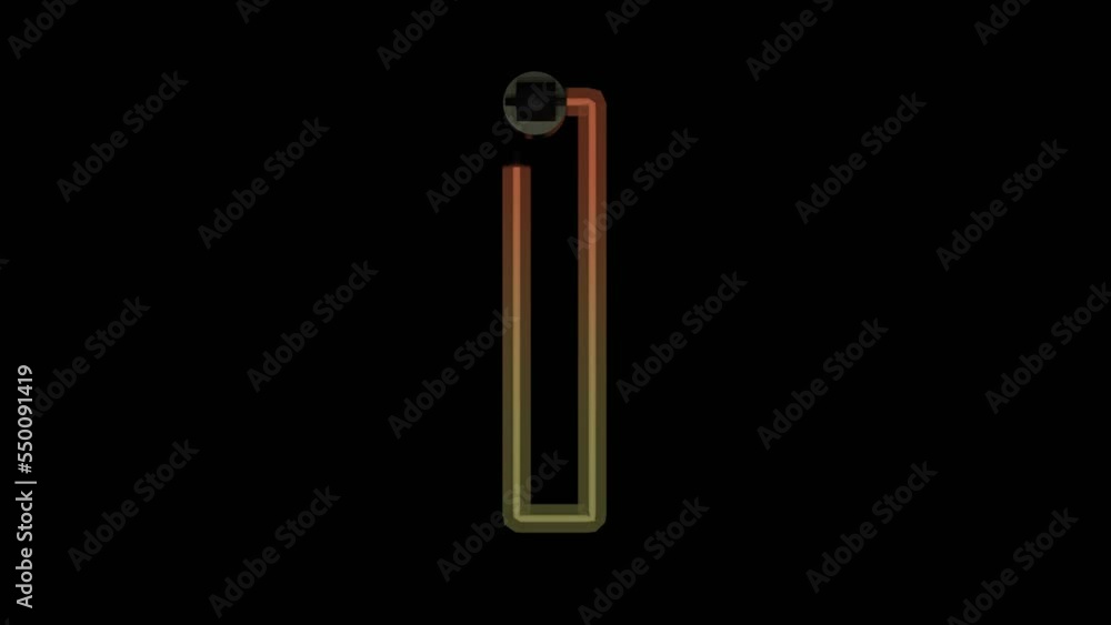 Animated Neon Flickering Font - Letter I