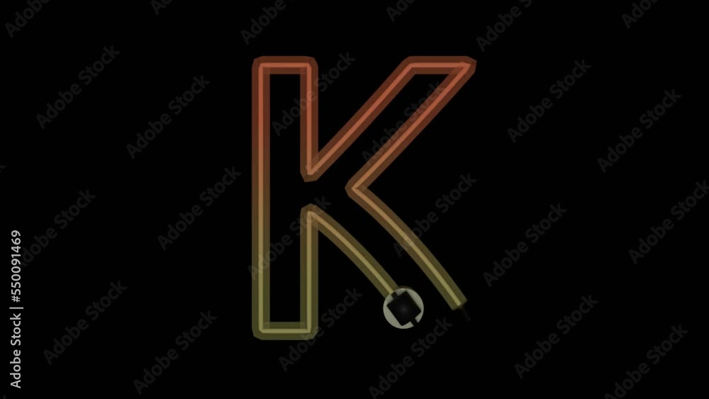 Animated Neon Flickering Font - Letter K Animated Neon Flickering Font - Letter K