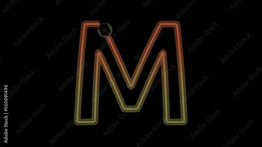 Animated Neon Flickering Font - Letter M Animated Neon Flickering Font - Letter M