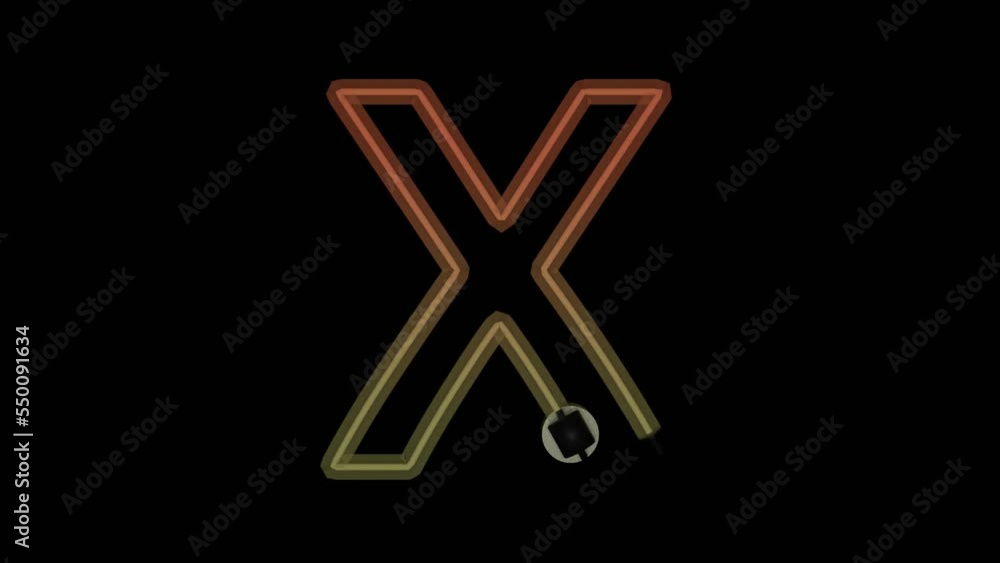 Animated Neon Flickering Font - Letter X Animated Neon Flickering Font - Letter X