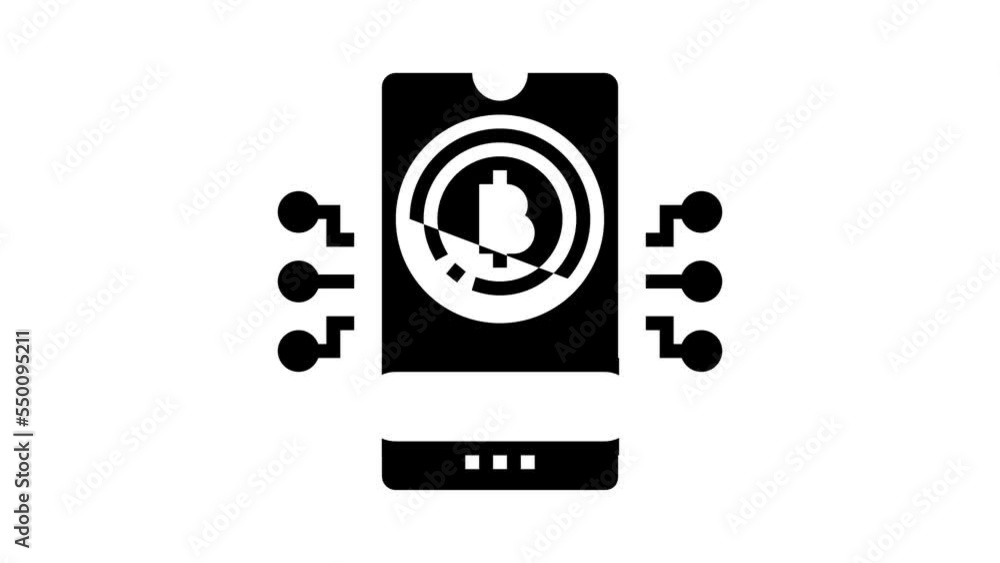 payment cryptocurrency phone app glyph icon animation payment cryptocurrency phone app glyph icon animation