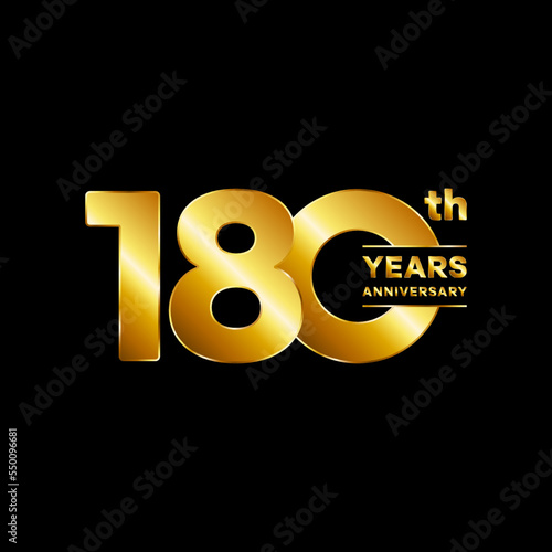 180th Anniversary. Anniversary Celebration Logo design, Logo Vector Illustration photo