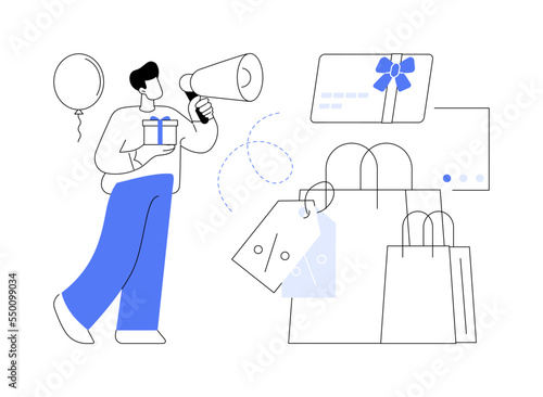 Promotional mix abstract concept vector illustration.