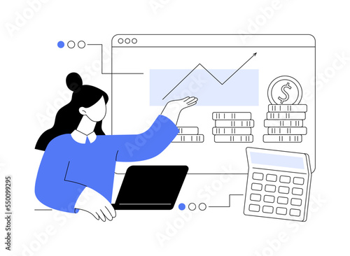Sales growth abstract concept vector illustration.