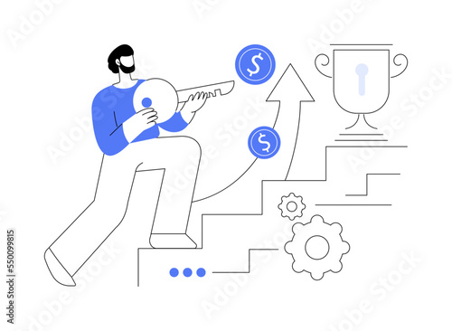 Key to success abstract concept vector illustration.