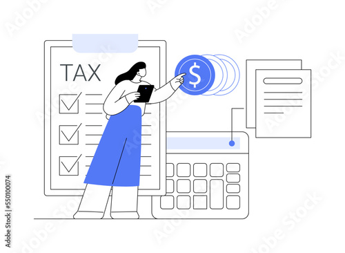 Doing your taxes abstract concept vector illustration.