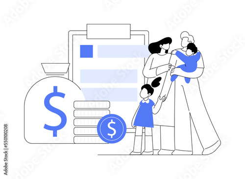 Care tax credit abstract concept vector illustration.