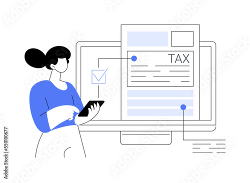 Electronic tax filing abstract concept vector illustration. © Visual Generation