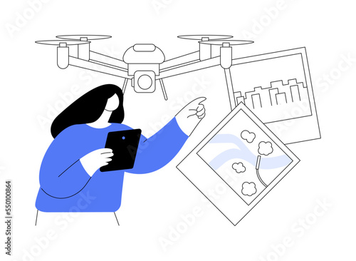 Aerial photography abstract concept vector illustration.