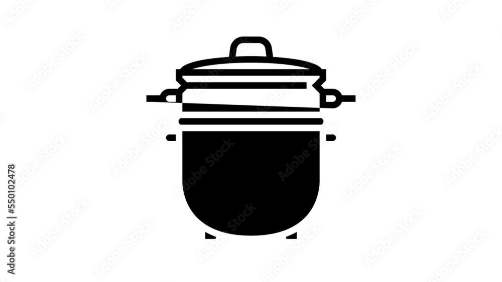 cooker rice device line icon animation cooker rice device line icon animation