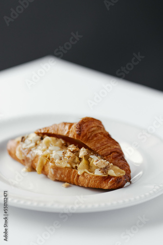 sweet croissant stuffed with nuts