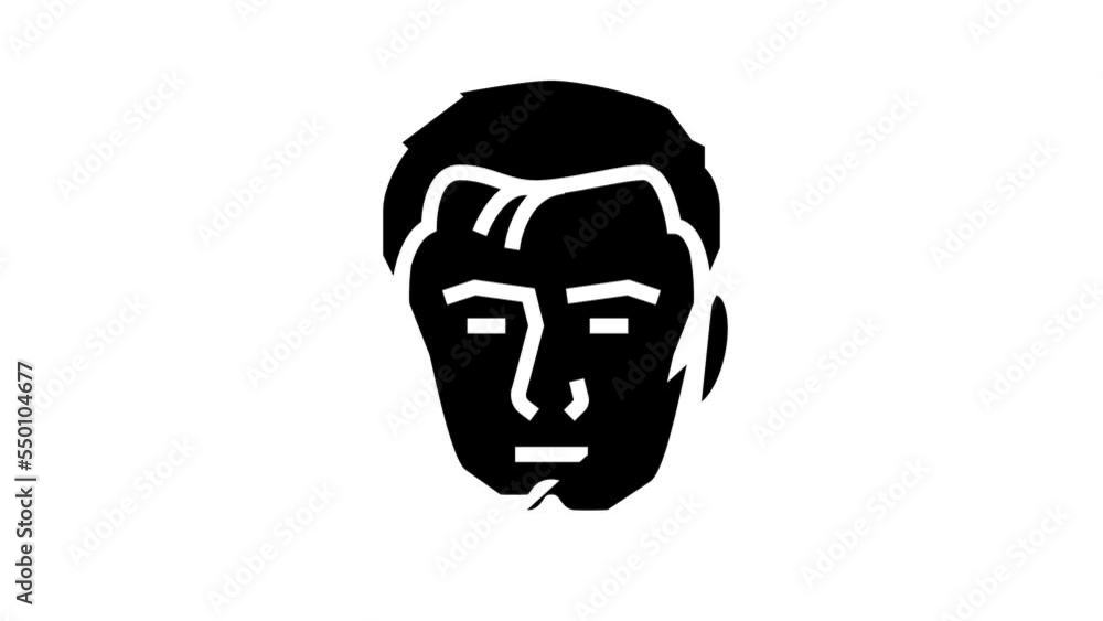 chinstrap beard hair style glyph icon animation chinstrap beard hair style glyph icon animation