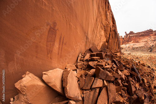 Pictograph drawings made by native americans a long time ago.