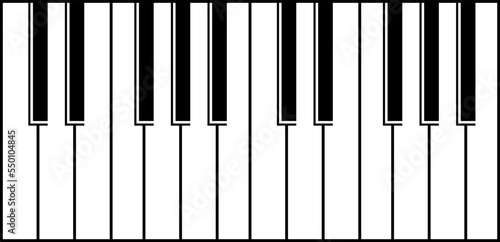 Piano keys. Musical instrument keyboard. Vector illustration.