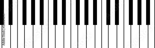 Piano keys. Musical instrument keyboard. Vector illustration.