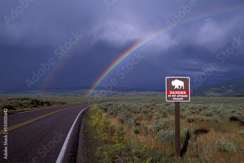 Double Rainbow over Road with 