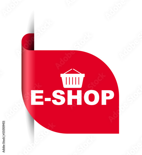 red vector illustration banner eshop