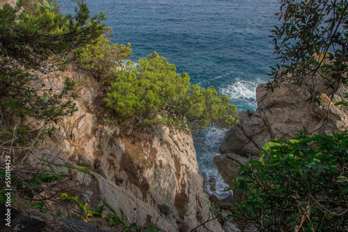 Beautiful landscape, rocky shore of the mediterranean sea. Catalonia
