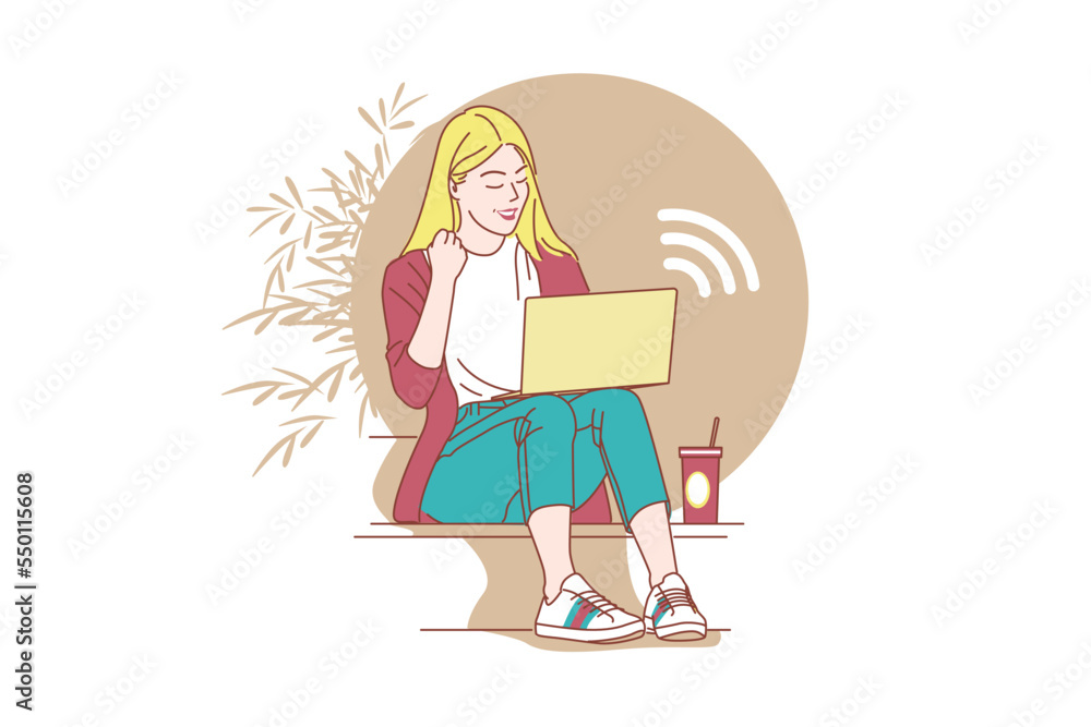 people working Conducting online meetings with his team via video call concept of working from home and anywhere. Technology makes life more comfortable. in flat design
people working Conducting online meetings with his team via video call concept of working from home and anywhere. Technology makes life more comfortable. in flat design