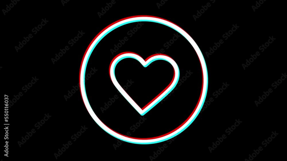 Heart icon. Glitch effect. Business icon. Alpha channel Heart icon. Glitch effect. Business icon. Alpha channel