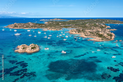 La Maddalena Boats Aerial