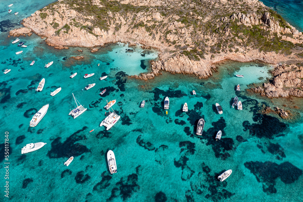 La Maddalena Boats Aerial
