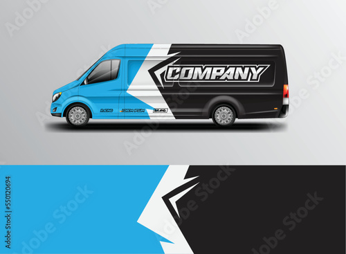 Car wrap design vector  background livery for van 