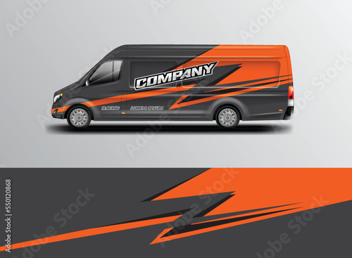 Car wrap design vector  background livery for van 
