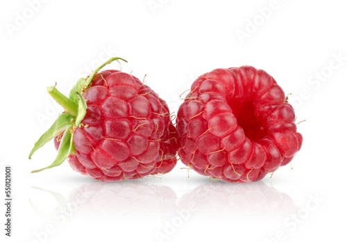 Two raspberries isolated 