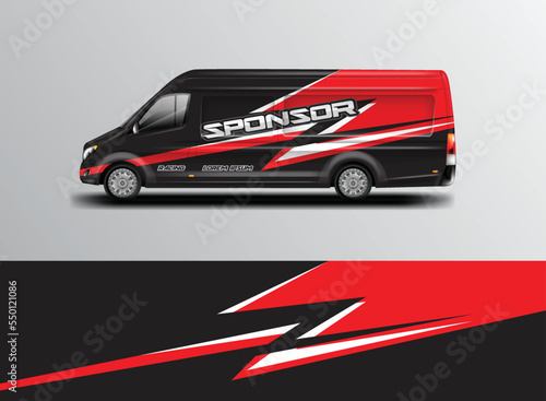 Car wrap design vector  background livery for van 