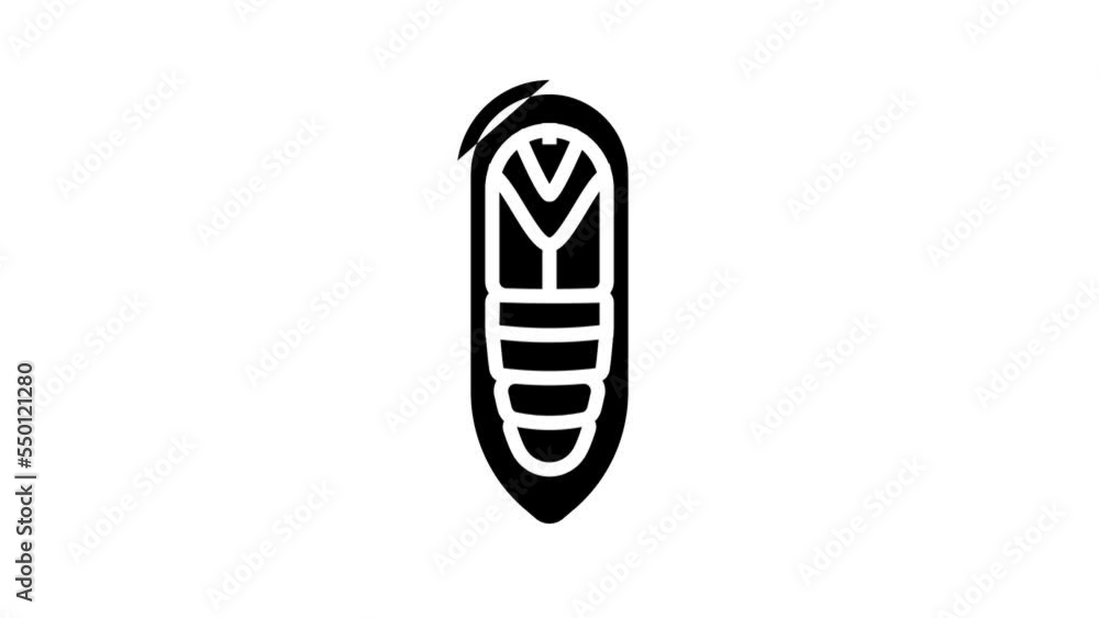 pupa cocoon silkworm line icon animation pupa cocoon silkworm line icon animation